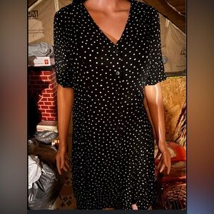 Polka Dot Black V Neck Tommy Hilfiger dress